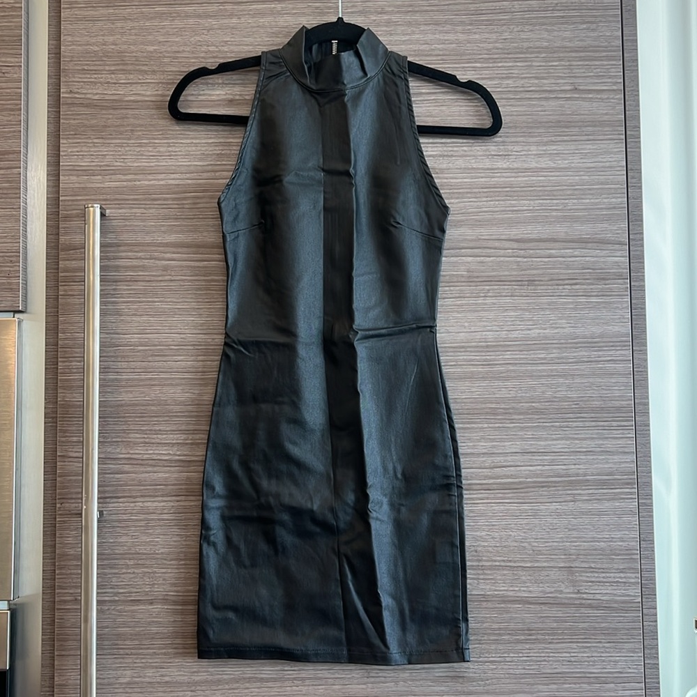 Olivaceous faux leather dress - NWT